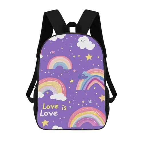 Love Is Love Clouds Rainbows Stars Unisex Backpack 17