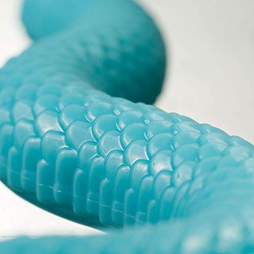 JAMBO PET Brinquedo Cobra TPR com Dispenser para Ração Azul para Cães