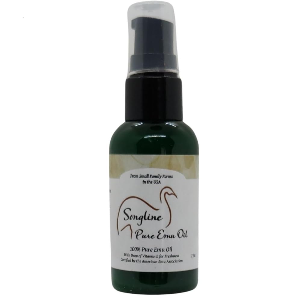Songline Pure Emu Oil - USA Farmed and Refined - AEA 3rd Party Certified for Quality – Deep Moisturizing For Skin, Hair, Nails (2 oz.)