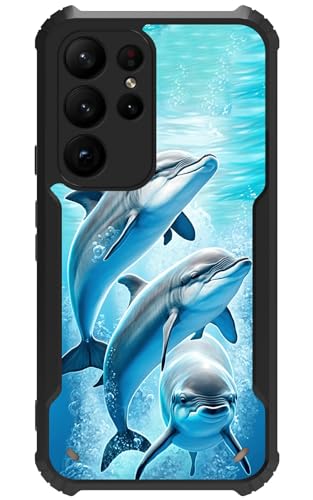 RWUTYTIUL for Samsung Galaxy S24 Ultra 5G Case, Dolphins