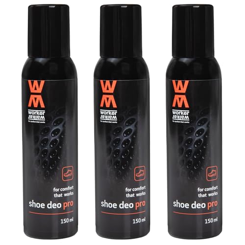 Desodorante para Calzado - Spray para Zapatos de Trabajo, Informales y Deportivos con Nanopartículas de Plata Para Pies con Mal Olor y Eliminar Olores Spray Antiolor 3 x 150ml - Worker Walker
