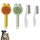 GFTCGK 4-Teiliges Fellblitz Bürste, Zeckenkamm für Hunde, Katzenkamm, Katzenbürste mit Auslöseknopf, Ideal für Kurzhaarige und Langhaarige Haustiere, Aus PP-Kunststoff und Edelstahl