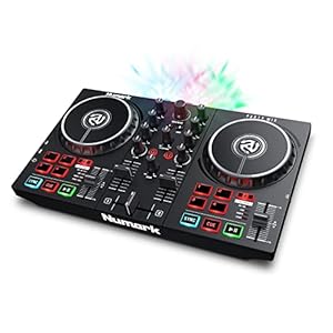 Numark Party Mix II – DJ Controller Desk with 2 Decks, Built-in DJ Lights & DJ Mixer, Supports Direct Streaming from TIDAL, SoundCloud and More