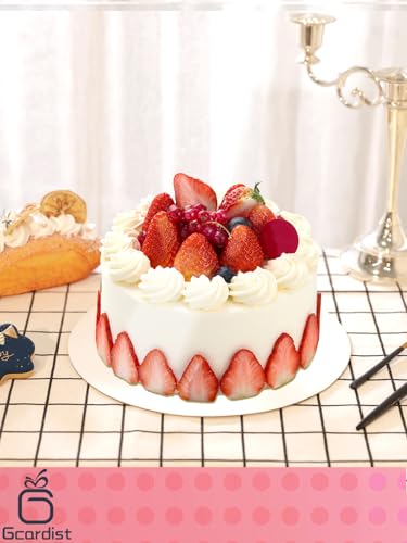 Gcardist 25 Stück Weiße Kuchenbretter Rund 17.5 cm Kreise Runden Basis Lebensmittelqualität Pappe Kuchenplatte (Dünner, aber stärker,7 inch)