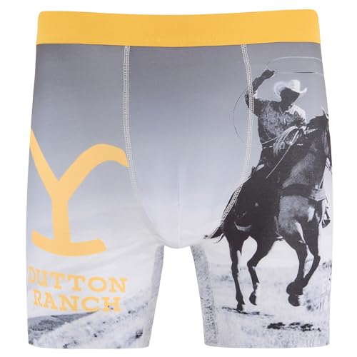 Yellowstone Men's Boxer Briefs - No Fly, Anti-Chafing Stitching, Comfort Shaped/Cotton Lined Crotch