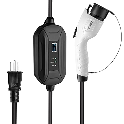 Shentec Tipo 2 EV Cargador de Coche Eléctrico, Cargador Portátil Puede Conmutar Corriente 6-16A, Certificación TUV y CE, Enchufe Schuko Estándar Europeo IEC 62196-2, 5M Tipo 2 Cable
