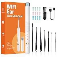 Xylla Ohrenschmalz Entferner Otoskop 1920P HD-Ear Wax Removal IP67 Wasserdicht WIFI Otoskop 360°Weitwinkel ohrreiniger mit 6 LEDs Tragbares Vergnügen der Ohrreinigungr (weiße)