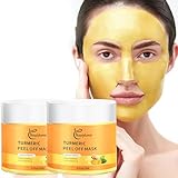 BEAUTYTURESS Vitamin C Peel Off Face Mask 2 Pcs, Turmeric Moisturizing Mask, Deep Cleansing Face Peel Mask,Face Mask for Large Pores, Dirts, Oil