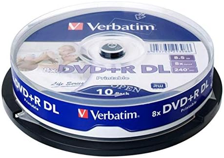 Verbatim 64308 8.5GB Blank Double Layer DVD+R DL 8X Speed IJP Ink Jet ...