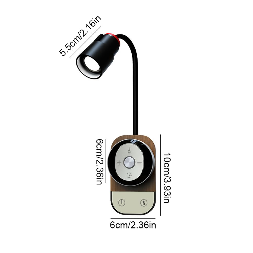 Lámpara de Lectura de lecho de led de Pared de Pared con Placa con Funcionamiento de baterías Luz de Pared USB de Carga USB Luces de Pared inalámbricas con 5 Modos de Color 5 Niveles de Brillo