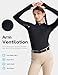 FitsT4 Sports Girls Long Sleeve Equestrian Shirt Summer Breathable Horse Riding Shirts Half Zip Horseback Show Shirt Athletic Tops Black M
