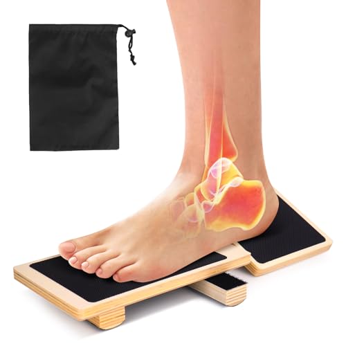 Reoceing Ankle Balance Board for Sprained, Portable Foot Strengthener with Storage Bag, Wooden Single Leg Balance Board for Stability Training