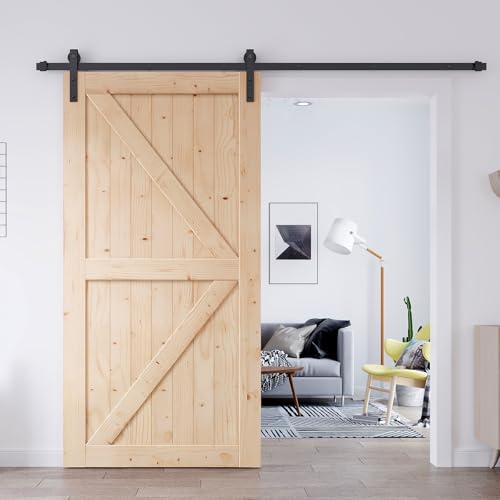 EaseLife 38in x 84in Sliding Barn Door with 6.6FT Barn