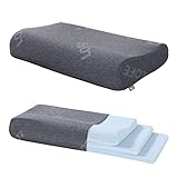 Lofe Contour Memory Foam Pillow - Sandwich Pillow, Adjustable 3 Layers 8 Heights, Cervical Pillow...