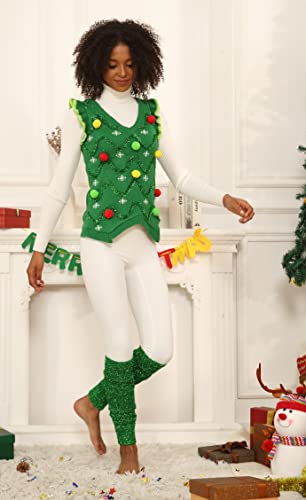 v28 Ugly Christmas Sweater for Women Reindeer Funny Merry Knit Sweaters Vest3