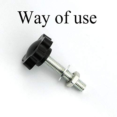 8 Set M630 Thumb Screw Plastic Plum Blossom Shape Head Threaded Knurled Grip Knobs Clamping Screw With Nut Washer #TOP5