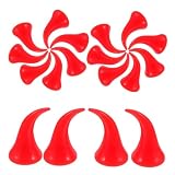 Amosfun 40 Pezzi Cerchietto Corna da Diavolo Rosso in Plastico Leggero per Accessori Halloween Fai da Te per Adulti, Materiale Creativo per Attività Genitore-figlio