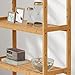 Kinsuite 5-Tier Bamboo Free Standing Storage Rack Shelf Multifunctional Bamboo Shelving Unit Bathroom Kitchen Living Room Holder
