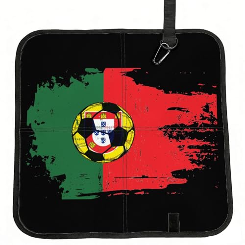 CLNXMT Portuguese Soccer Football Flag Sitting Pad Waterproof Folding Seat Pad Portable Camping Seat Mat for Hiking Picnics Beach & Outdoor 15.8'' X 15.8''