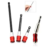 Magnetic Bit Holder 3 PCS Quick Release Change Drill Bit Holder Extension with 1/4” Hex Shank+ Flexi