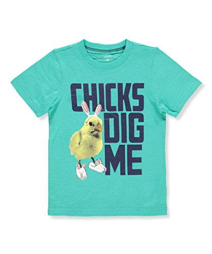 Carter's Little Boys' Chicks Dig Me Slub Jersey Tee (3T, Turquoise)