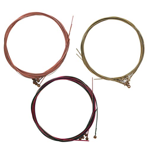 FARUTA Lot de 3 cordes de guitare en laiton pour guitare folk acoustique, guitare classique, basse, ukulélé, instruments… - Les Beatles, Paul McCartney, John Lennon, RIngo Starr, George Harrison FARUTA Lot de 3 cordes de guitare en laiton pour guitare folk acoustique, guitare classique, basse, ukulélé, instruments…