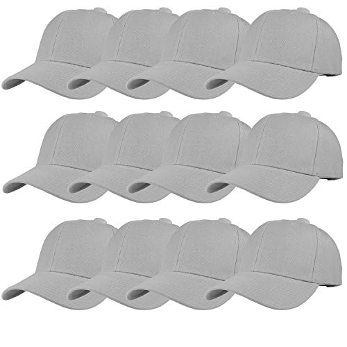 Image of TZ Promise 12 Pack Wholesale Unisex Plain Solid Color Adjustable Baseball Caps Hats