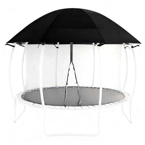 12FT Dome Trampoline Canopy Cover for Backyard Trampolines, 600D Heavy-Duty Waterproof Fabric with Taped Seams, Curved Roof Design Prevents Water Pooling（Only Cover）