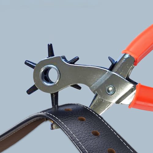 Lochzange, Gürtellochzange, Gürtel Lochzange, Leder Locher, Gürtel Locher, Ledergürtel Puncher, Lochzange für Leder, Profi Revolverlochzange, Leather Hole Punch Belt Puncher, 6 Größe, 2-4.5MM
