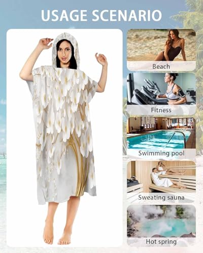 Poncho plage microfibre séchage rapide avec capuche floral - 5