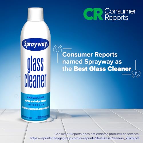 Image of Sprayway Glass Cleaner with Foaming Spray for a Streak-Free Shine for Home and Automotive Use, 19 oz., Pack of 6