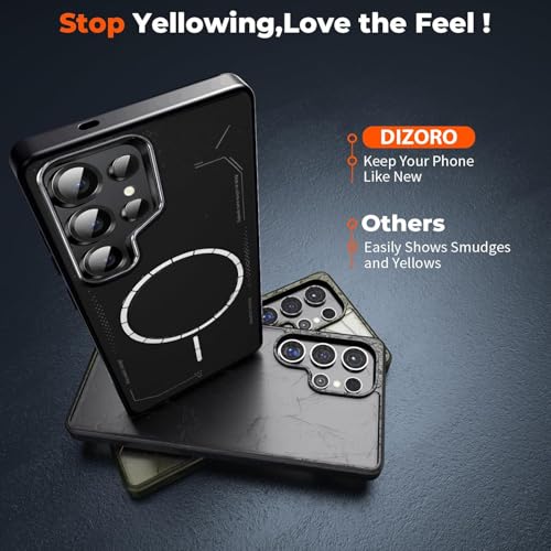 Image of DIZORO Premium Magnetic Case for Samsung S24 Ultra, [Military Grade Drop Protection][Fit for MagSafe], Slim Anti-Fingerprint & Soft Touch Full Body Protective Cover for Samsung S24 Ultra (Black)