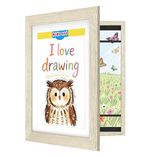 FrameWorks 12“ x 18” Gray Wood Grain Wooden Children's Art