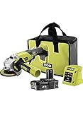 Ryobi Akku Winkelschleifer 115mm Set R18AG-120S 18V ONE+ System mit Ladegerät, 2Ah Akku und einer Werkzeugtasche Komplettset Akku-Winkelschleifer 5133004460