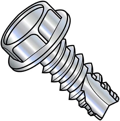 1/4-14X1 1/2 Unslotted Indented Hex Washer Thread Cutting Screw Type 25 Fully Threaded Zinc A (Pack Qty 1,250) BC-14245W by Shorpioen