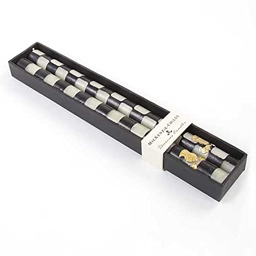 MacKenzie-Childs Check Dinner Candles Set of 2 Black & Ivory