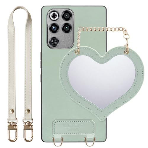 LOOF CHARM-SHELL �{�v ���U�[ �~���[�`���[���t�� �X�}�z�P�[�X for REDMAGIC 11 Pro �p �P�[�X �J�o�[ �X�g���b�v �V���[�g�X�g���b�v �X�g���b�v�z�[�� �~���[ �� ���킢�� �V���v�� �ϏՌ� ���^ �y�� leathe