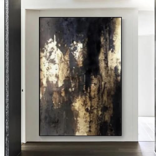 Peinture à l'huile abstraite surdimensionnée 90x140cm salon avec cadre noir