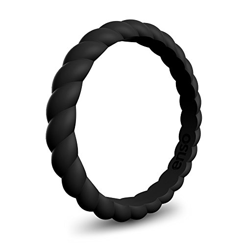 Image of Enso Rings Stackable Silicone Wedding Rings - Multiple Designs for Everyday Wear - Comfortable and Flexible