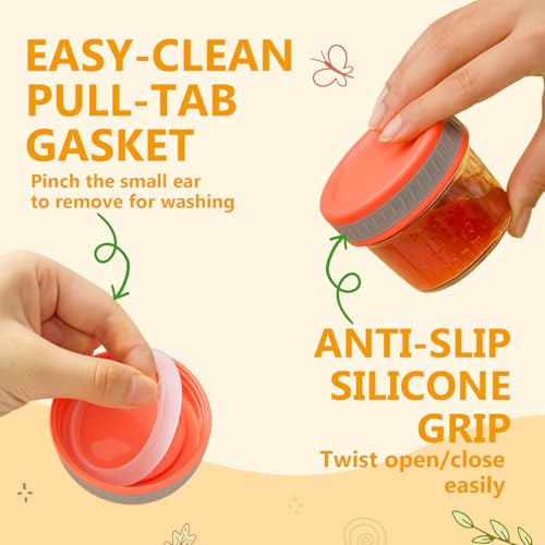 Tronco Glass Food Storage Jars with Lids (4 oz, 8-Pack) – Baby Food, Breast Milk, Snacks, Puree, Reusable Small Containers for Meal Prep & Spice Storage, Freezer, Microwave, Dishwasher Safe