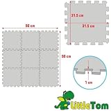 LittleTom 9 Grube maty podłogowe - Dziecko i dziecko od 0 miesiąca 30 x 30 kwadratowych płytek z pianki EVA