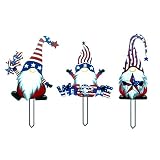 Pinklove 4Th of July Branch Gnomes Decoration, Garden Dwarf Tree Statue Mini Home Garden Gnome Yard
