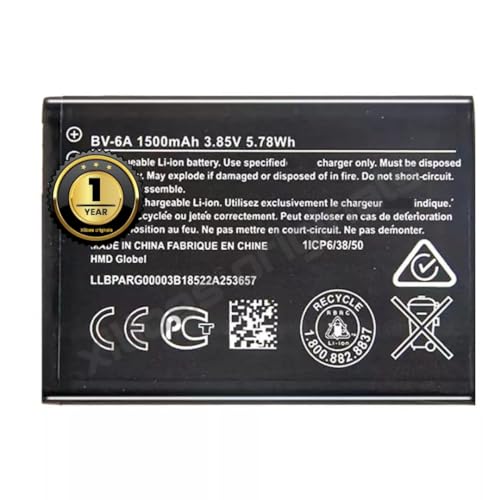 Image of BV-6A Battery for Nokia 8110 4G / Banana 2060 3606 5250 C5-03 (1500mAH) Battery with 1 Year Warranty** (N53)