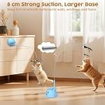 Interactive Cat Toys for Indoor Cats: Automatic Flying Bird Cat Toy with 360° Feather Wand, Strong 8cm Suction Cup, USB Rechargeable Self-Play Cat Toy for Bored Kittens & Adult Cats - Image 2