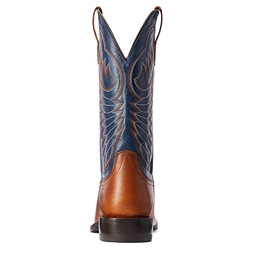 Ariat Mens Circuit Fargo Embroidered Square Toe Pull On Casual Boots Mid Calf - Blue, Brown2