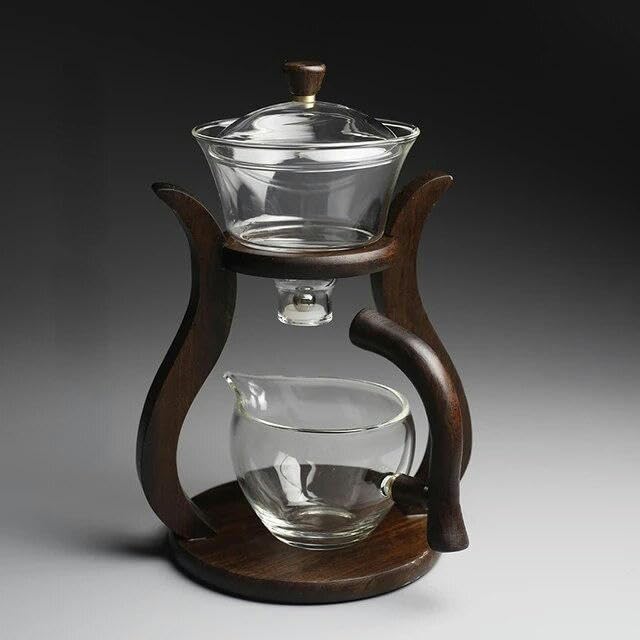 RAEF Théière en Verre Transparent, Service à thé Paresseux Domestique, Service à thé magnétique, Service à thé Semi-Automatique à Haute teneur en Borosilicate