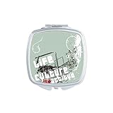 Caractéristique: motifs imprimés en couleur sur un insert métallique à l'avant du miroir compact; s'ouvre avec deux miroirs en verre