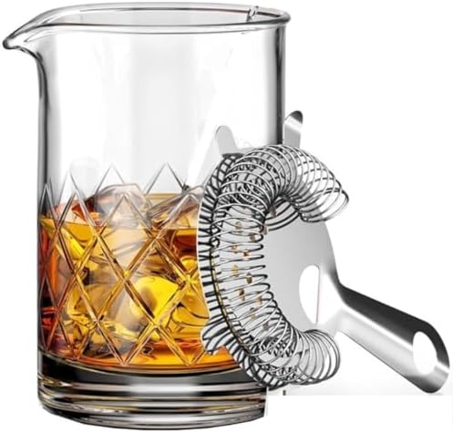 Mixing Glass Vidro Barpro 700ml + Coador Strainer 4 Apoios para Coquetéis