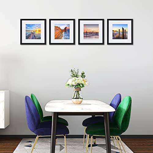 Seascape Canvas Prints Wall Art Photos Printed On Canvas Sunrise Paintings Beach Sunset Decor Seaview Artwork Poster Sea Pictures 4 Piece Black Framed Off White Matte Colorful Wall Decor Home Decorations #TOP2