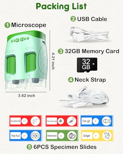 1000X Handheld Microscope for Kids : 4K 2.0